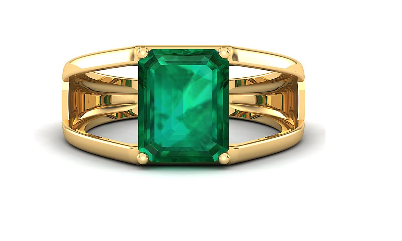 8 Ratti Panna Stone Ring Gold Plated 7.50 Carat Emerald Gold Ring For Women 20k Gold Pure 7.50 Carat Gold Ring With Emerald Gemstone ??????? ???? ???? 8 Ratti Natural Emerald Stone Gold Ring For Men Women By 9STARS GALLERY-image-44