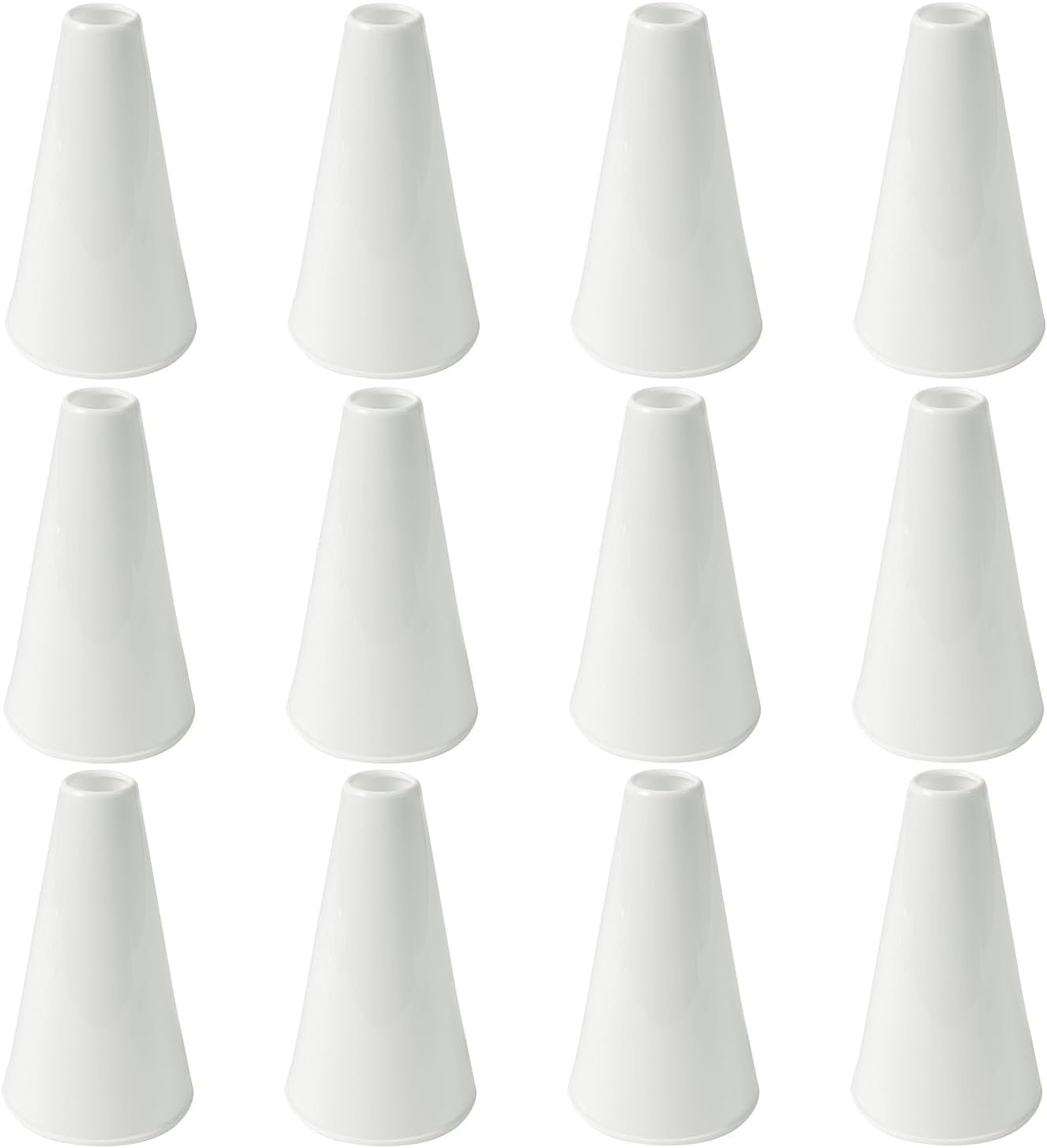 Fun Express Cheer Megaphone Bulk 12 Pack - Mini Megaphones for Kids Cheerleading & Sports Events | DIY White Plastic Bullhorn Set with Handle Perfect for School Spirit, Football Games & Party Favors