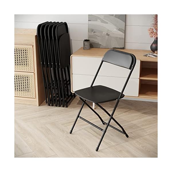 Flash Furniture Klappstuhl HERCULES aus Kunststoff – Leichter Stuhl zum Klappen für Gäste oder Veranstaltungen – Praktischer Küchenstuhl auch für draußen geeignet – 10er-Set – Schwarz – Bild 7