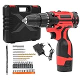 【Funciones completas】: Equipado con 25 + 1 gatillos de control variable, que pueden controlar una velocidad máxima sin carga de 1400 rpm y una potencia de 35 Nm. Los interruptores de avance y retroceso le permiten cambiar rápidamente entre taladrar / apretar y quitar tornillos.
