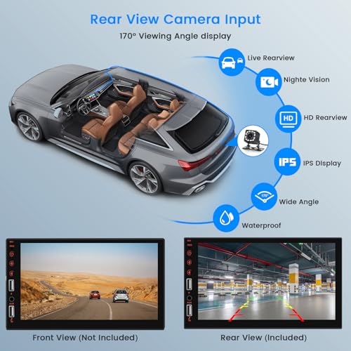 [Upgrade] 7 Inch HD Single Din Touch Screen Car Radio- Wireless Carplay and Android Auto, 1 Din Car Stereo with Bluetooth 5.1, Mirror Link, FM Radio, SWC, 7 Backlights+ Backup Camera Mic - Thumbnail 6