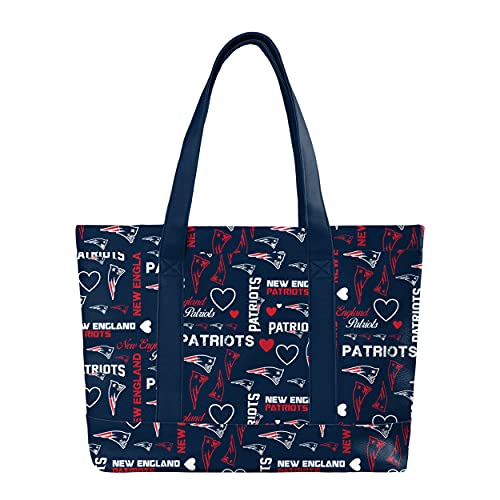 FOCO New England Patriots NFL Logo Love Tote Bag