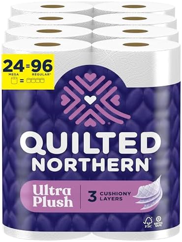 Quilted Northern Ultra Plush Toilet Paper, 24 Mega Rolls = 96 Regular Rolls, 3X Thicker*, 3 Ply Soft Toilet Tissue - View 4