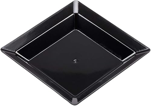 Miniatura 2 de Restaurantware Platos de fiesta de 4.25 pulgadas, 100 platos cuadrados desechables, resistentes a las grietas, reciclables, platos pequeños de