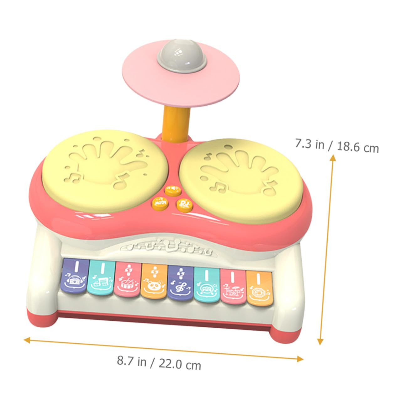 Gatuida Juguete Musical para Multifu Ncional Batería de Percusión Rosa sin Pilas, Instrumento Educativo Sensorial para Bebés y Principiantes, Mejora Coordinación Ojo-Mano y Destreza