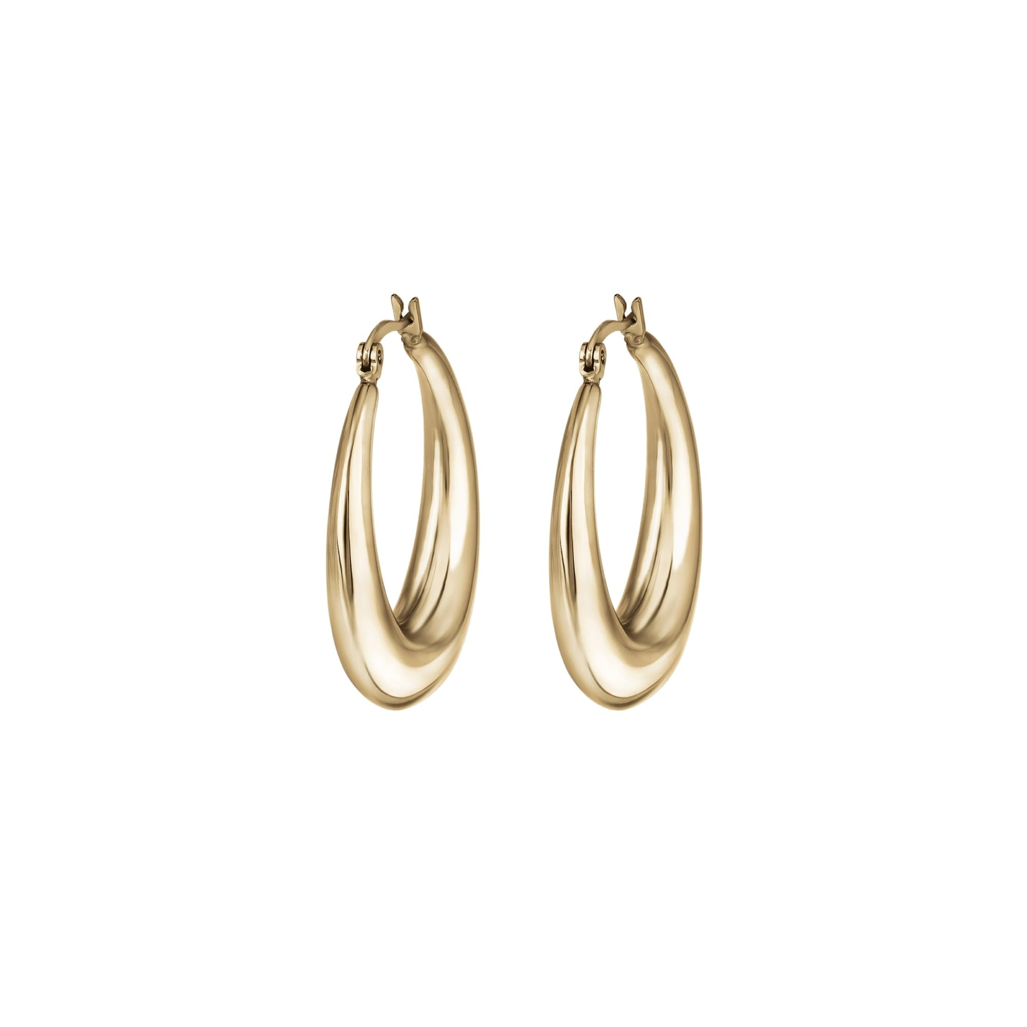 Breil, Collezione Hyper, Orecchini Donna in Acciaio Specchiato, Leggeri, con Forma Morbida e Sinuosa, Pratica Chiusura alla Francese, Idee Regalo Donna e Ragazza