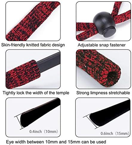 kuou 6 Pieces Glasses Strap, Soft Sport Eyeglasses Straps Adjustable Non-Slip Eyewear Retainer Glass Cord Lanyard for Reading Sports Outdoor