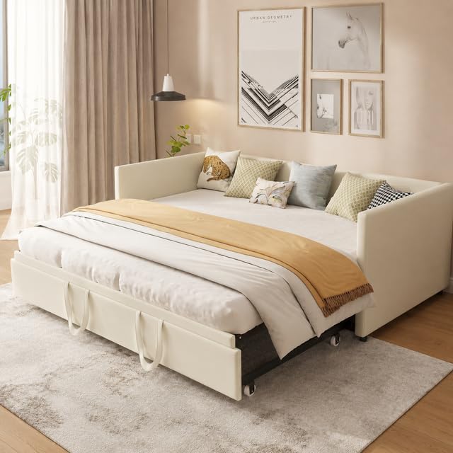 Sofá Cama Extensible 90x200/180x200 cm, Sofá Convertible Tapizado de Terciopelo, Sofá Cama Doble con Cama Extraíble, Sofá Moderno para Salón, Habitación de Invitados y Espacios Pequeños