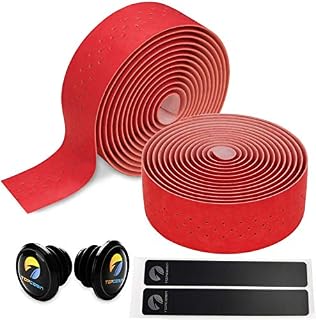 TOPCABIN 2 Rolls Bicycle Handlebar Tapes Camouflage Series Comfort GEL Road Bike Handlebar Tape Bike Bar Tape with Reflective Bar Plugs