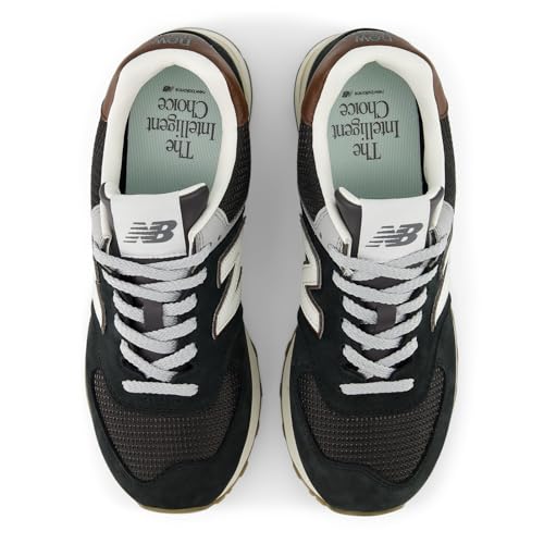New Balance New Balance Unisex-Adult 574 Sneaker, Brown/Dark Silver Metallic, Men 10 / Women 11.5