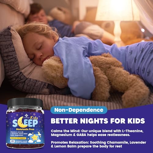 YANLUOBO Kids Sleep Gummies - with Magnesium Glycinate, Lemon Balm, L-Theanine & GABA - Calming Relaxation, Support Natural Sleep, Quiet Mind - Berry Flavor, Non-Habit Forming — view 5