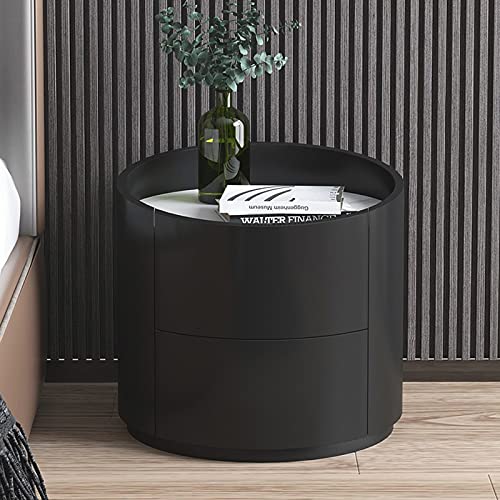 Table de chevet ronde avec double tiroirs pour petits espaces