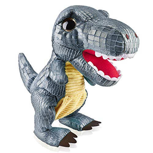 Marsjoy Grey Interactive Dinosaur Toy Plush Stuffed Animal Dinosaur Jurassic Tyrannosaurus Rex Toy Robot Walking Dinosaur Electric Stuffed Dinosaur Toy for Boys & Girls Kids or Toddlers Aged 3+