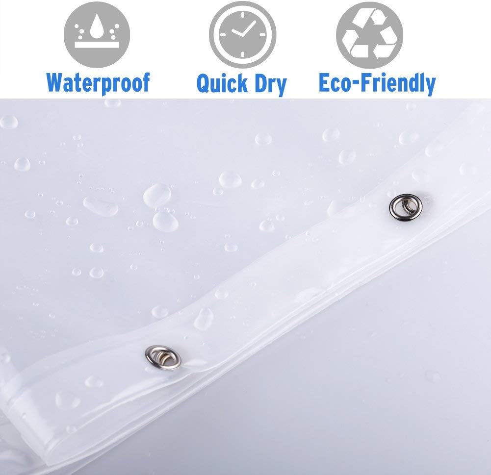 Amazer 2 Pack Shower Curtain Liners, 72" W x 72" H EVA 8G Shower Curtain with Heavy Duty Clear Stones and Grommet Holes, Waterproof Thick Bathroom Plastic Shower Curtains Without Chemical Odor-Clear
