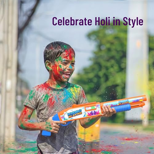 Image of Mirana Hydro Blaster - Electronic Water Toy Gun for Kids - Powerful Spray, Easy Refill & Rechargeable Battery - 2 Trigger Modes - For Pool, Beach & Outdoor Parties - For Boys & Girls 4+ Years (Orange)