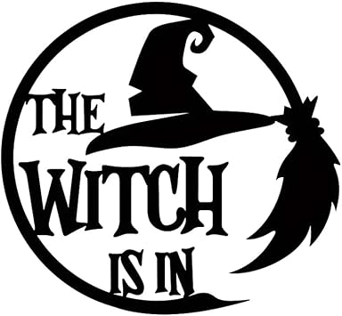 2PCS Witch and Broom Car Decal 5.12"x4.72", Waterproof Vinyl Accessories, Interesting Decor for Vehiclyes, Witchy Themed Adhesive Home Decoration |#AZ276 Black