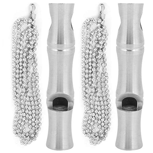 POENVFPO Camping Whistle, High Decibel Stainless Steel Emergency Survival Whistle, 2Pcs for Outdoor Adventurers, Hikers, Survivalists, Camping Trips