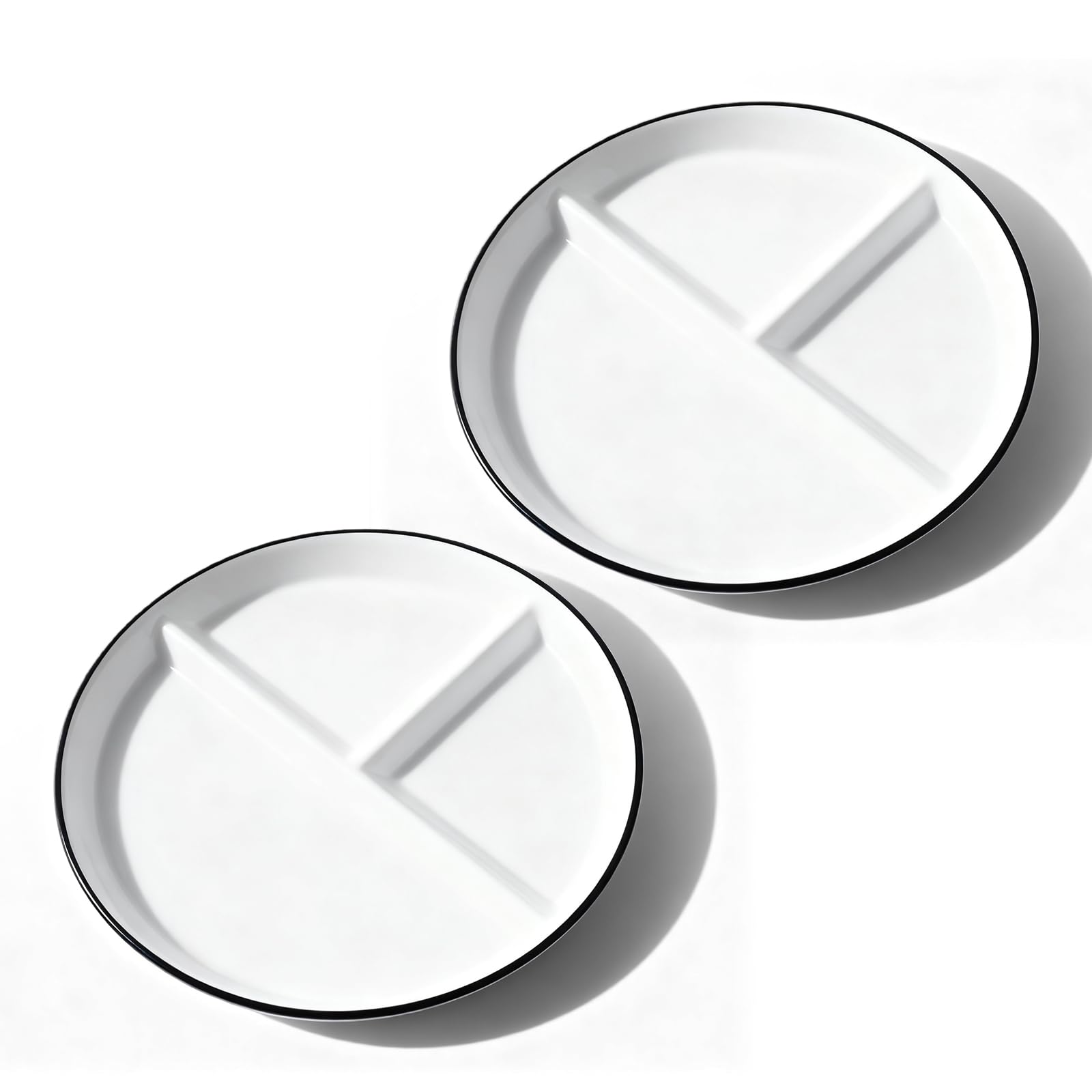 SUNOYA Piatti Da pranzo CeramicaZ,Set Di 2 Piatti Divisi In CeramicaZ,Piatto Un Ceramica Bambini,Piatto In Ceramica Bambini Per Adulti,Spuntini,Feste,Spuntini,Insalate,Dessert