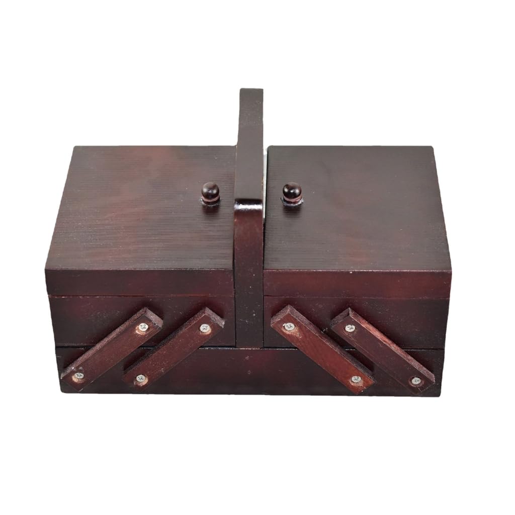 Étui de rangement de tricot pliable en bois 24x13x15 cm pour mercerie