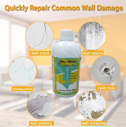 Image of Rushwak Wall Repair Paste - Paint, Putty, Crack Filler for Walls and Joints - Waterproof Hole Filler (250gm, White)