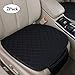 RELANSON 2pc Breathable Car Interior Seat Cover Cushion Pad Mat for Auto Supplies Office Chair with PU Leather Bamboo Charcoal (Black)