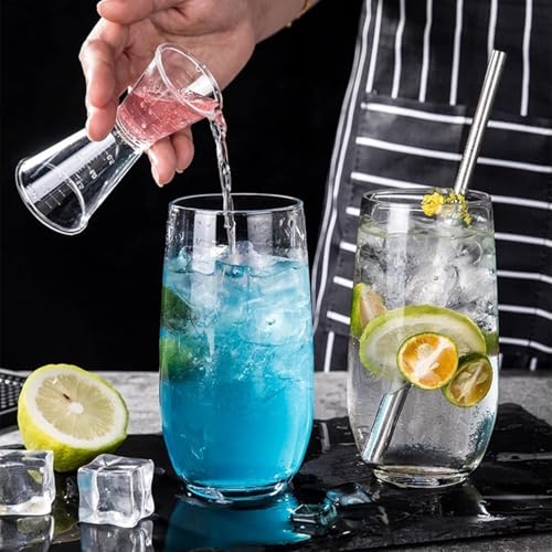 Image of bellemax 300 ML Premium Juice Glasses Drinking Glasses,Highball Lead-Free Glasses,Tumblers for Water,Juice,Beer,Cocktail and Mixed Drinks - 6 Pieces,Transparent (BM-05)