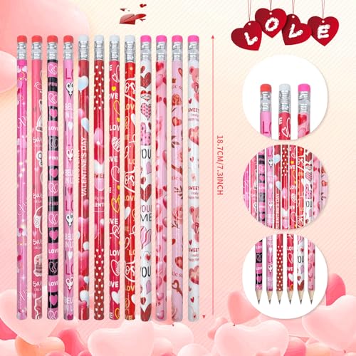 Lápices de San Valentín con goma x48 miniatura 2