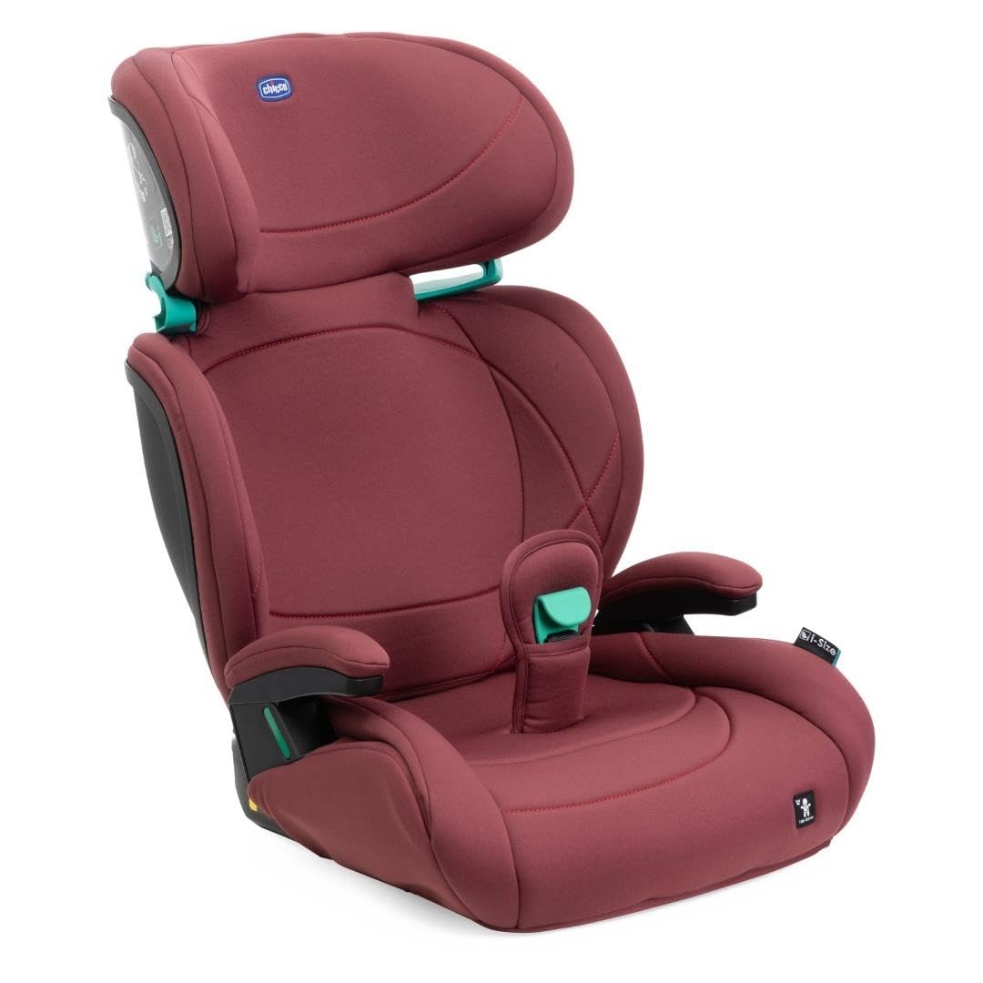 Chicco Quizy Lite i-Size, Fotelik Samochodowy dla Dzieci 3-12 Lat (100-150 cm), Łatwy w Montażu z Systemem Isofix, Regulowany, Z Funkcją Pochylenia, Z Miękkimi Podłokietnikami i Wygodnym Siedzeniem