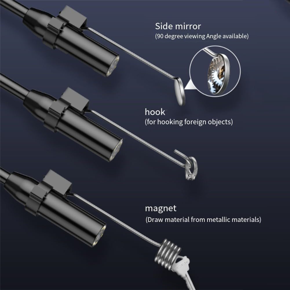 Endoscoop Camera Waterdicht En Licht, Borescope Inspectiecamera Met 4.3 Ips Scherm En 8 1 IPS-Lichten Dual Lens Borescope 2.0 Megapixels, 32GB Kaart 2600 mAh