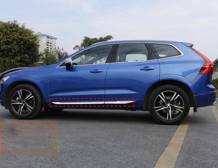 Car Body Stainless Steel Side Door Molding Cover Trim, for Volvo XC60 2018-2023 2024 2025 Accessories, Auto Parts Chrome 4PCS Set