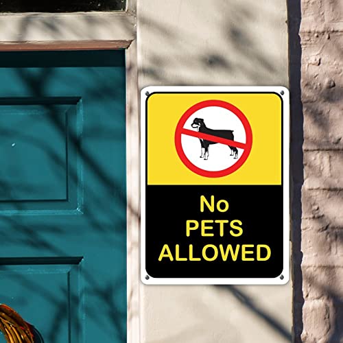 Panneau en étain No Pets Allowed de 40x30 cm pour portail