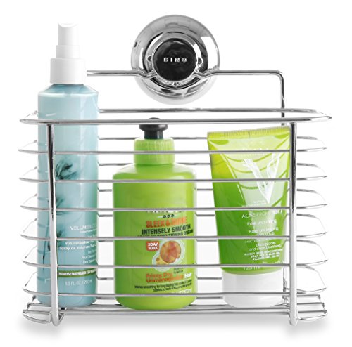 BINO SMARTSUCTION Rust Proof Stainless Steel Shower Caddy, Deep Basket