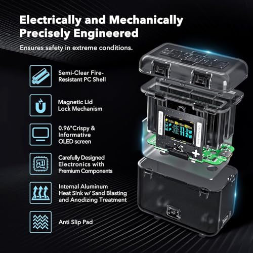 Image of Insta 360 X3 Battery Charger, 30W OLED Screen Intelligent Two Way Charging Case for Insta 360 X3, Compatible with Insta 360 X3 /ONE X2, Insta 360 X3 Charger Accessory, No Internal or X3 /X2 Battery