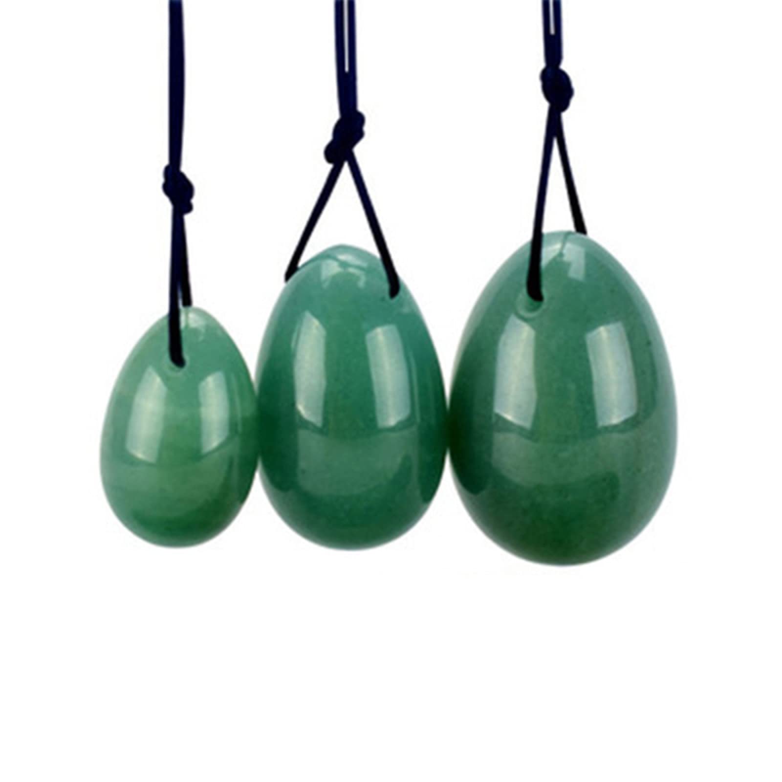 3pc Natural Green Jade Yoni Egg Crystal Egg Stone Eggs Kegel Exercice Boules vaginales Vaginal Exerciseur, yoni Egg No Box