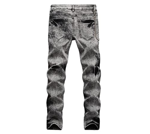 BABAOZHOUHE Jeans Pantaloni Jeans Strappati con