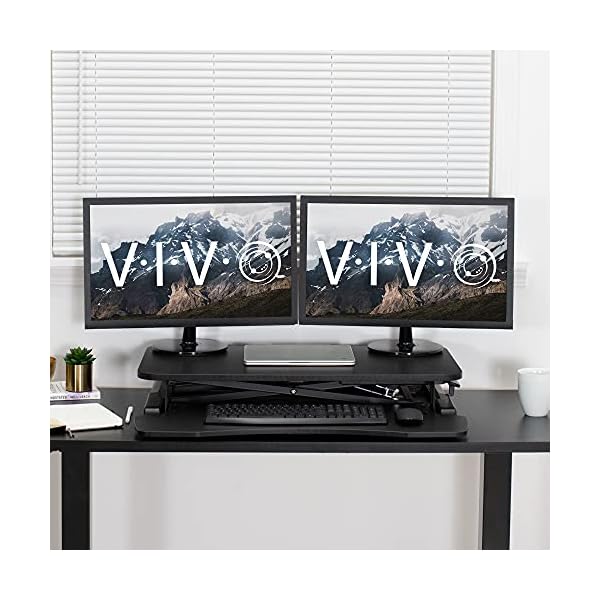 VIVO Standing Height Adjustable Sit to Stand 32" Riser Workstation - Image 9