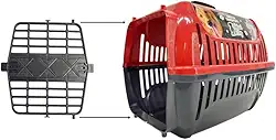 BrinqPet Caixa de Transporte Pet N2 para Cães e Gatos, Vermelho, Material Durável e Fácil de Limpar, Ideal para Viagens e Traslados de Pets