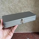 丈夫なシルバーグレーメタル長方形ボックス蓋付き - 紙幣、化粧品、事務用品の収納に最適 - 自宅、オフィス、寝室、文房具の整理、収納ソリューションに最適