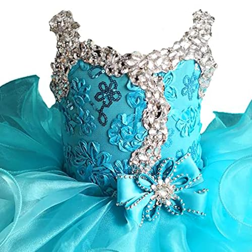 Jenniferwu G037B Infant Toddler Baby Newborn Little Girl's Pageant Party Birthday Dress Blue Size 9-12M