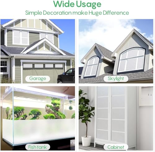 Image of HOME13 Frosted Glass Window Film Window Privacy Film, Removable Static Clings UV Protection Sun Blocking Window Tint for Home Bathroom and Office (24x108 Inch, Frosted Window Film)