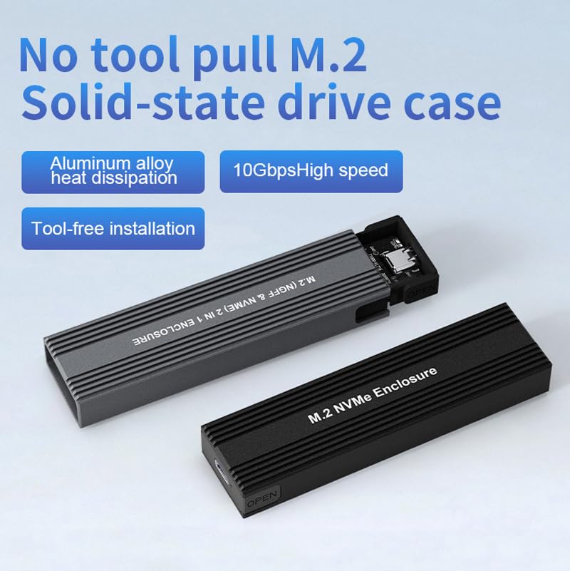 Carcasa externa para SSD M.2 NVMe NGFF USB C 3.2 Gen2 miniatura 2