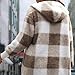 Womens Winter Coats Warm Plush Hooded Jackets Zip Up Button Cardigan Trendy Plaid Fleece Fuzzy Outerwear Plus Size Sweater Coat for Women 2024 Fashion Flannel Hoodie Jacket Casual Clothes