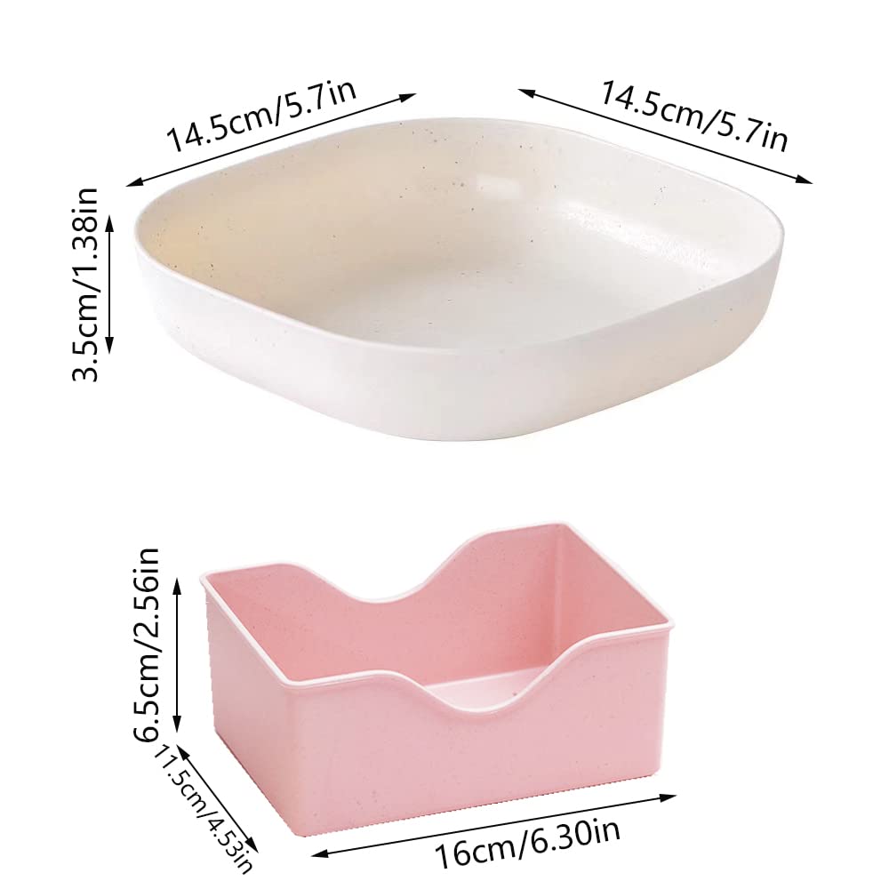 10 Pezzi Piatti Da Dessert, Piatti Quadrati Da Dessert Con Scolapiatti, Riutilizzabile Piatti, Piatti Da Colazione, Per Torte, Dolci, Pasta, Frutta, Cucina, Piatti