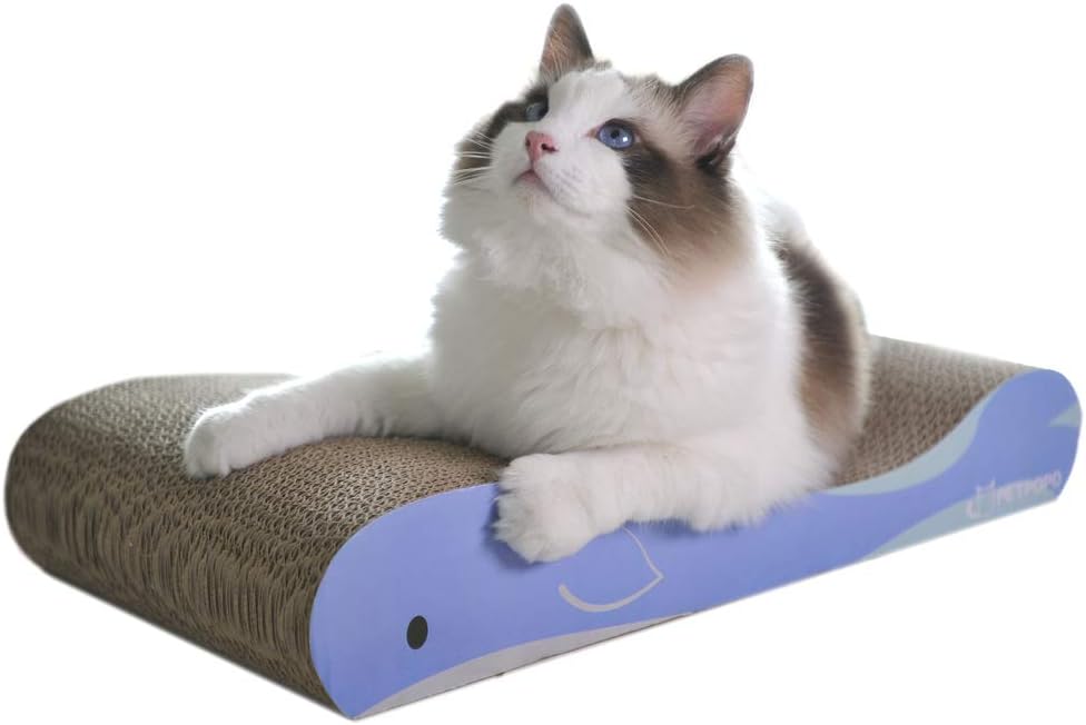 review Cardboard Cat Scratcher, Scatching Pad,High Density Corrugated Paper, Honeycomb Structure, Durable,Degradable and Recyclable,Double-Sided use, Comfortable Cat Scratcher Toys,with Catnip