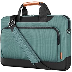 DOMISO Laptop-Hülle mit Großer Kapazität, Umhängetasche, Kompatibel mit 17-17,  Zoll Dell XPS/Inspiron 17 / HP Gaming Pavilion 17 / Chromebook 317, Grün