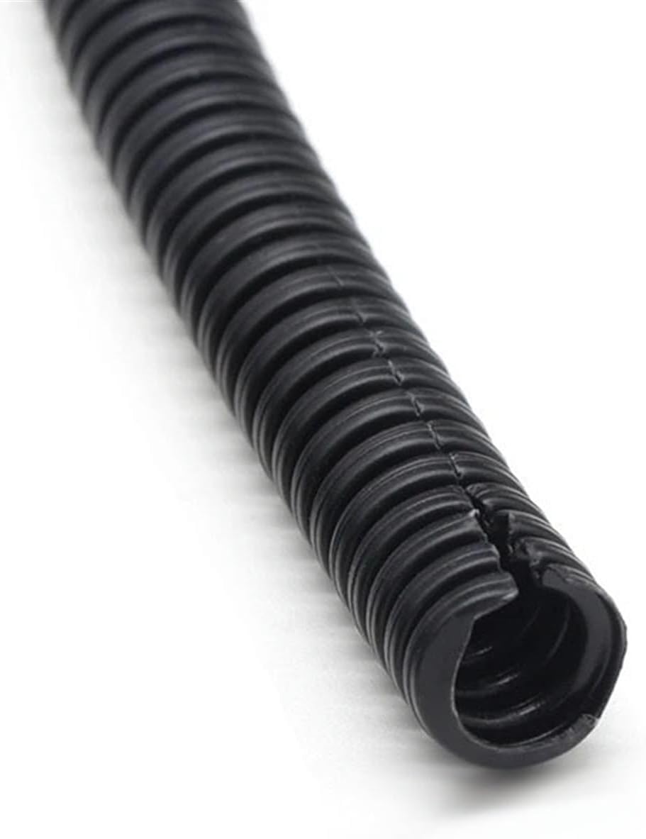 Tubo flessibile corrugato, tubo nero aperto isolato in PP, manicotto protettivo for filettatura filo in plastica, 7,5 mm-34,5 mm.
