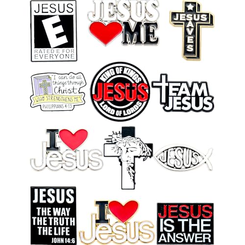 Christian Enamel Pins Set of 12 – Inspirational Faith-Based Lapel Pins for Jackets, Backpacks, Hats & More – Collectible Religious Accessories – Great Gift for Believers & Church Members