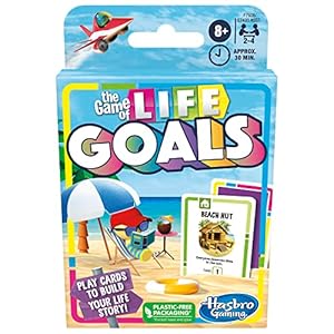 Hasbro The Game of Life Goals Card Game – Quick-Playing Family Game for 2-4 Players Ages 8 and Up