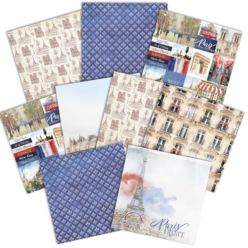 Paper House Productions 12" x 12" 9-Sheet Decorative Double Sided Paper Pack for Scrapbooking and Crafts - Weekend in Paris by Paper House Productions - Used condition - US$10.09