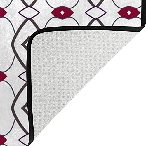 Grand tapis de sol géométrique lavable 12x10 cm antidérapant de salon